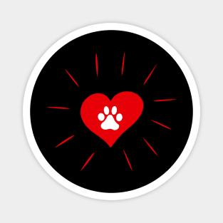 Heart paw dog icon. Magnet